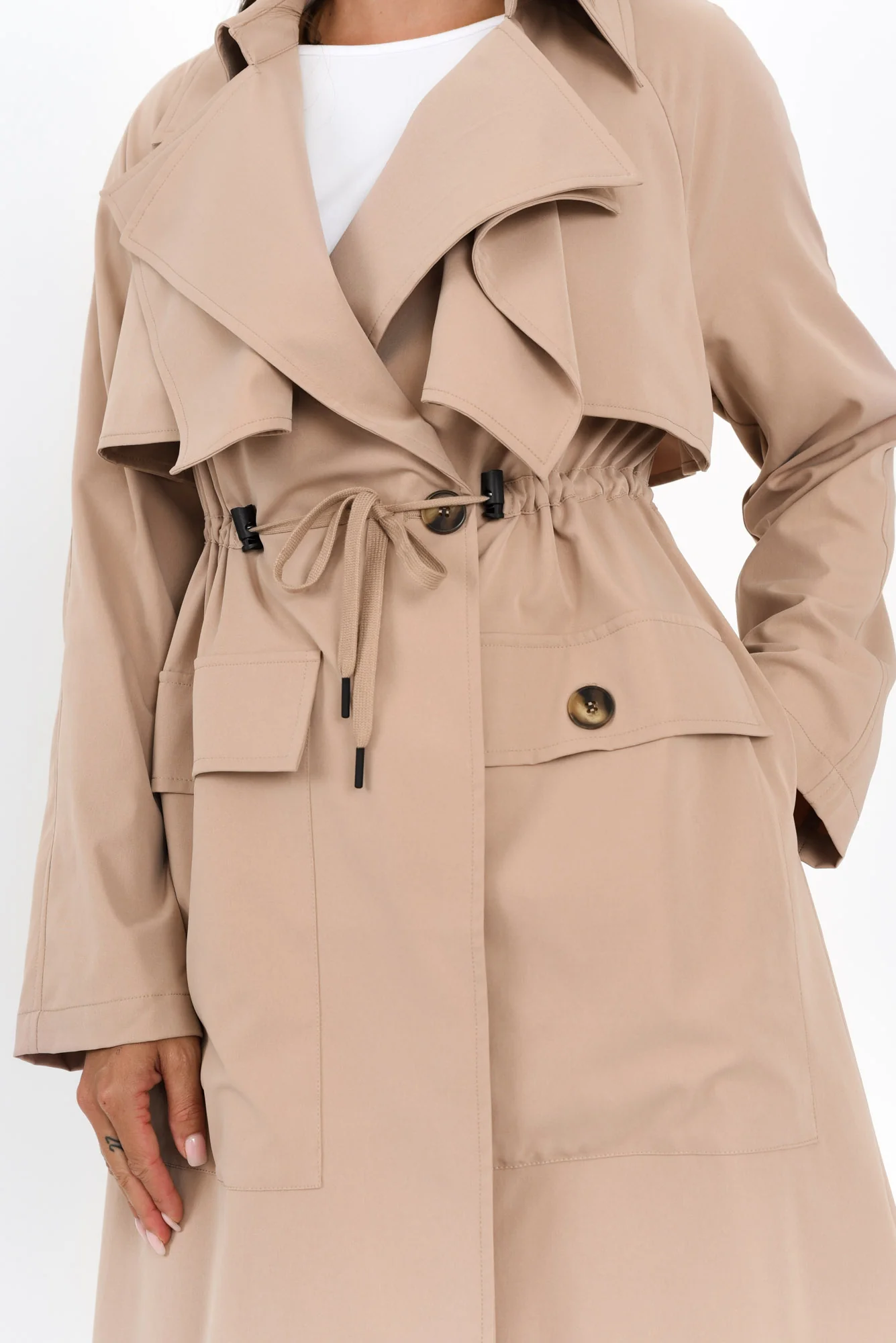Parker Beige Tie Coat - Image 6