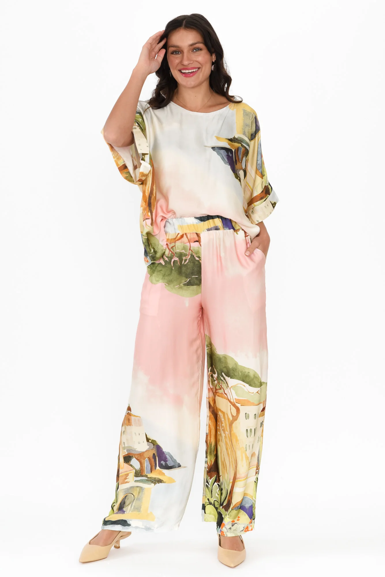 Persephone Pink Vista Wide Leg Pants - Image 2