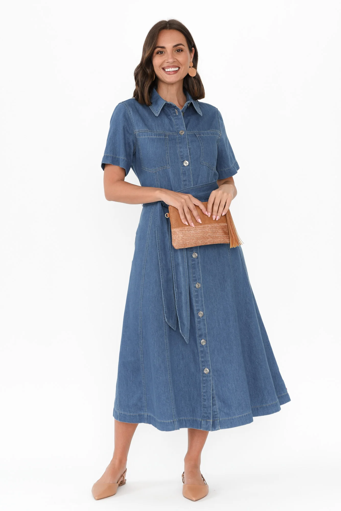 River Blue Denim Shirt Dress