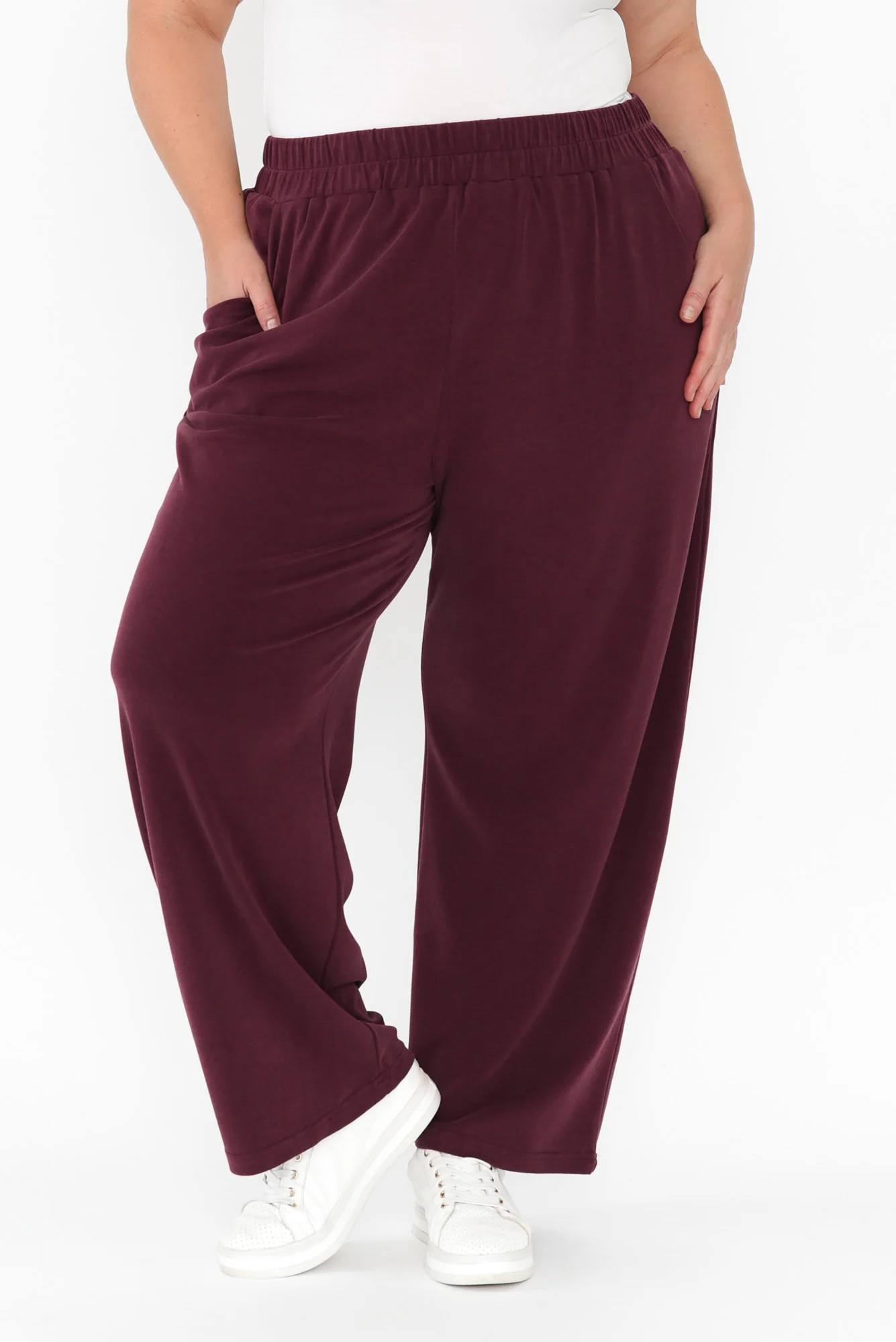Rosario Burgundy Relaxed Pants - Image 7