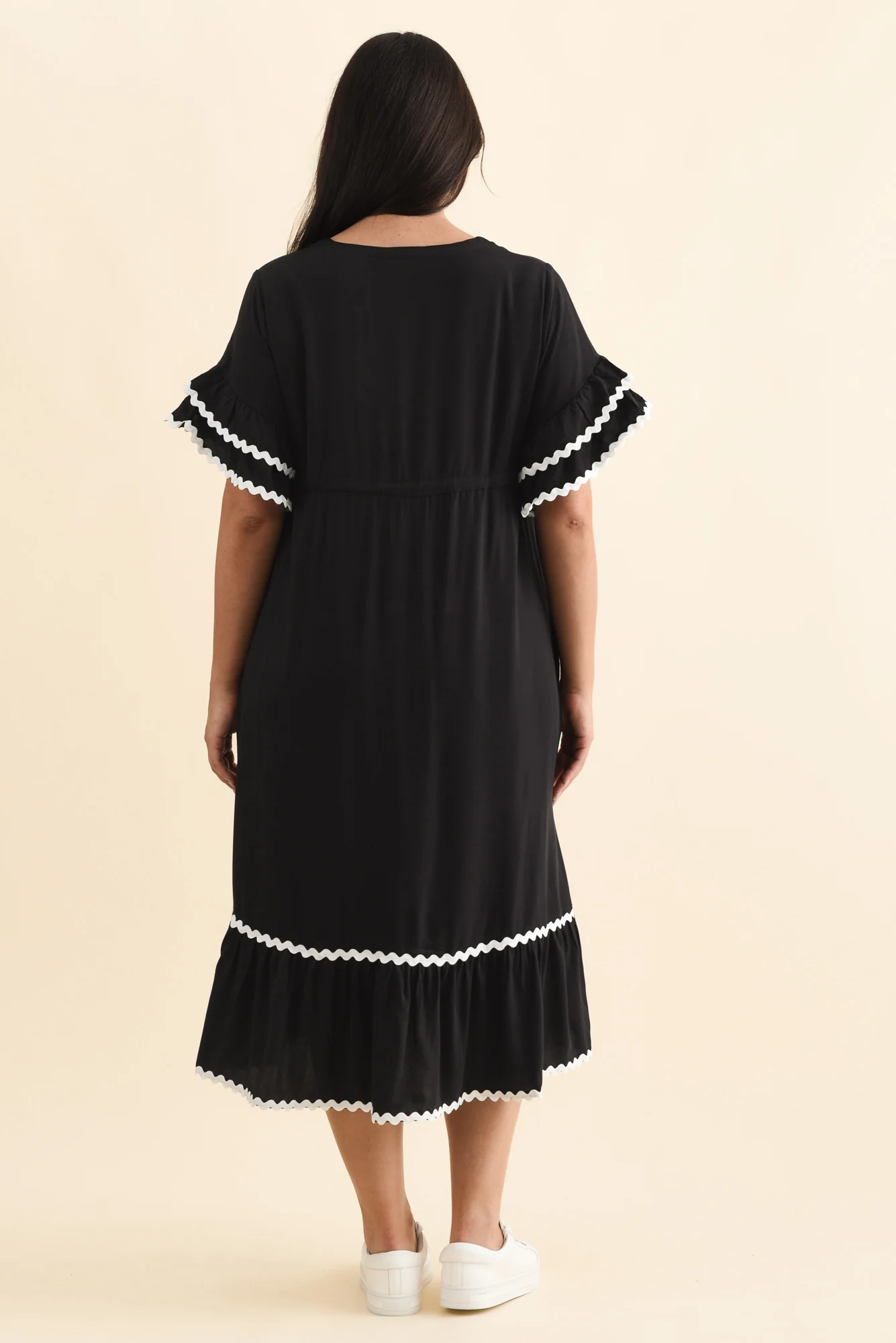 Rosemarie Black Frill Dress - Image 11