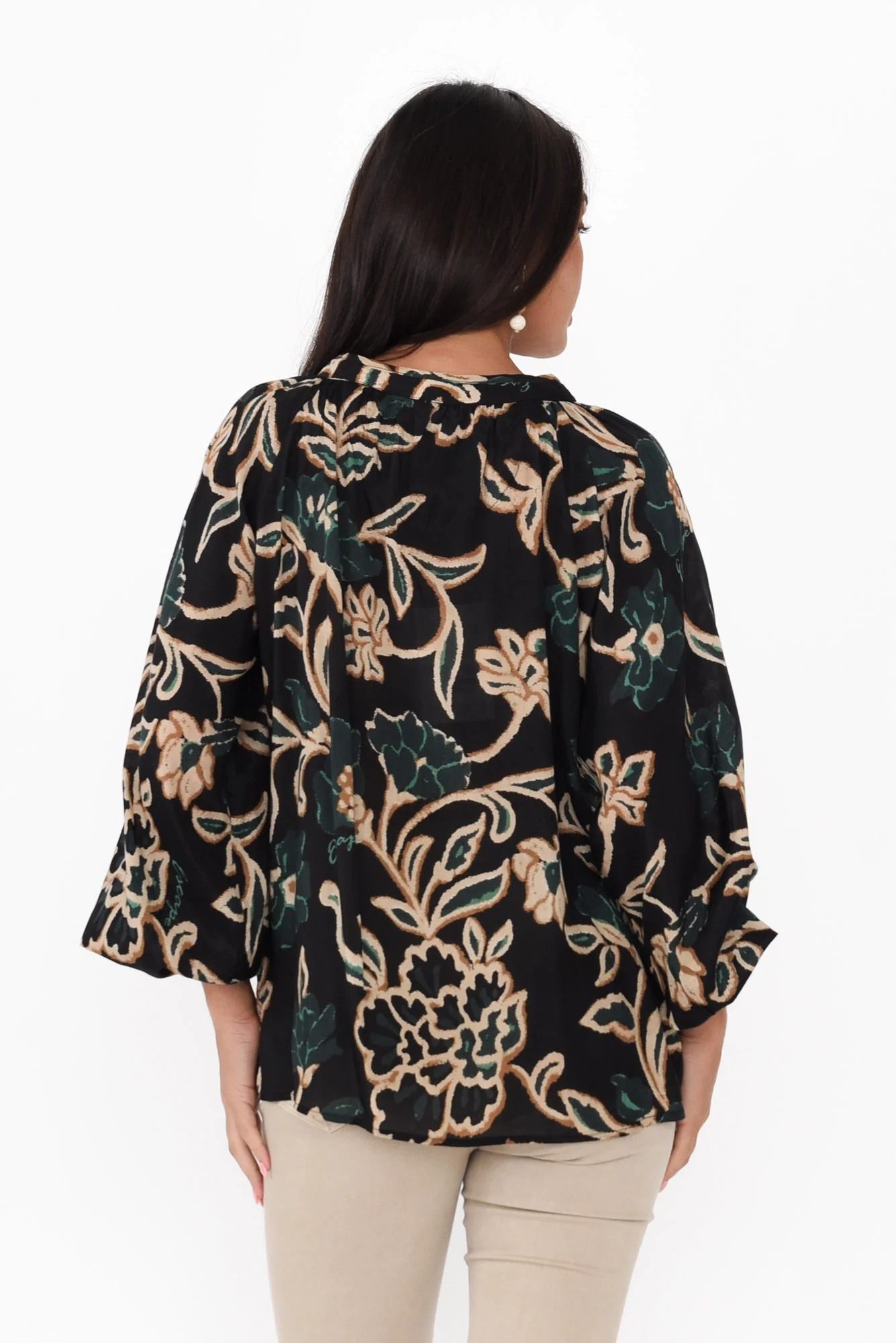 Sanya Navy Floral Tie Top - Image 4