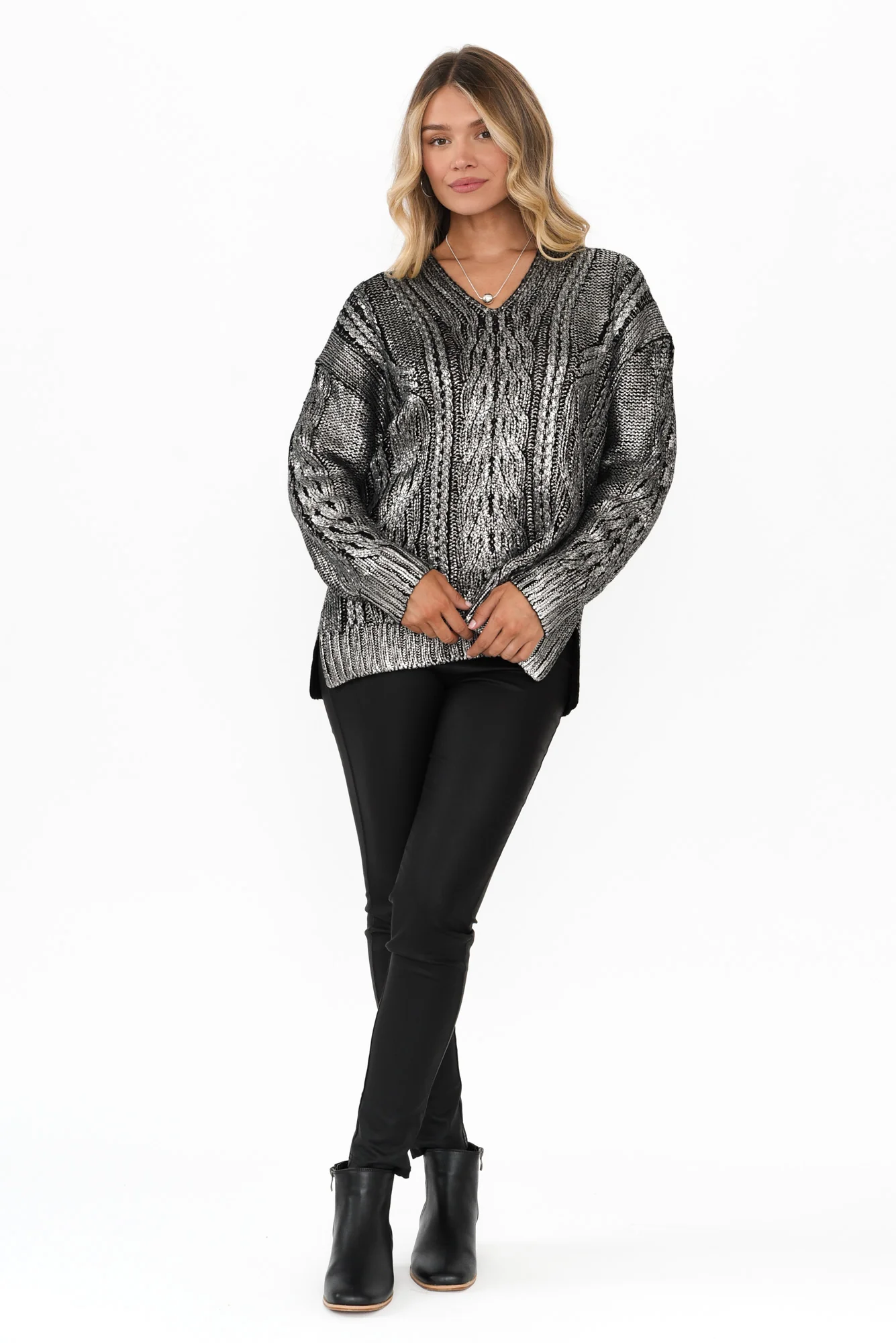 Satellite Black Metallic Knit Jumper - Image 6