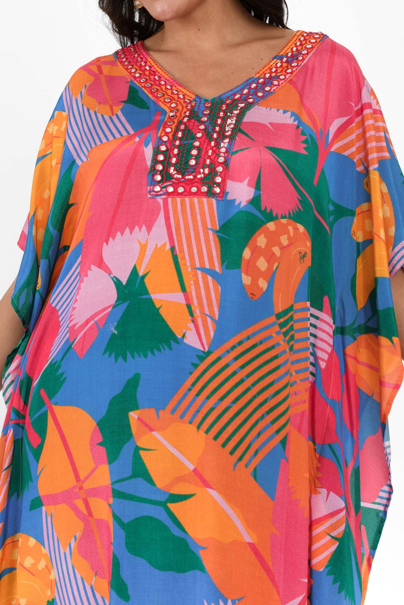 Shelly Blue Leaf Kaftan - Image 5