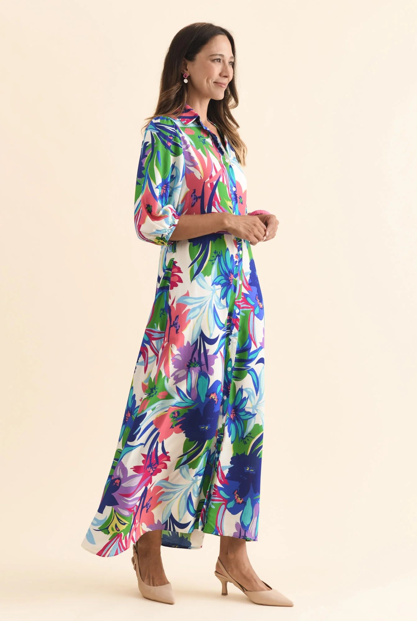 Trinity Blue Floral Tie Dress - Image 4