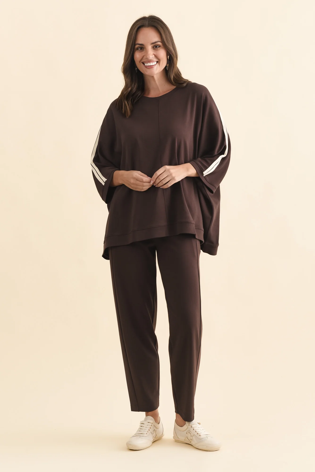 Valeria Chocolate Cotton Oversized Tee - Image 6