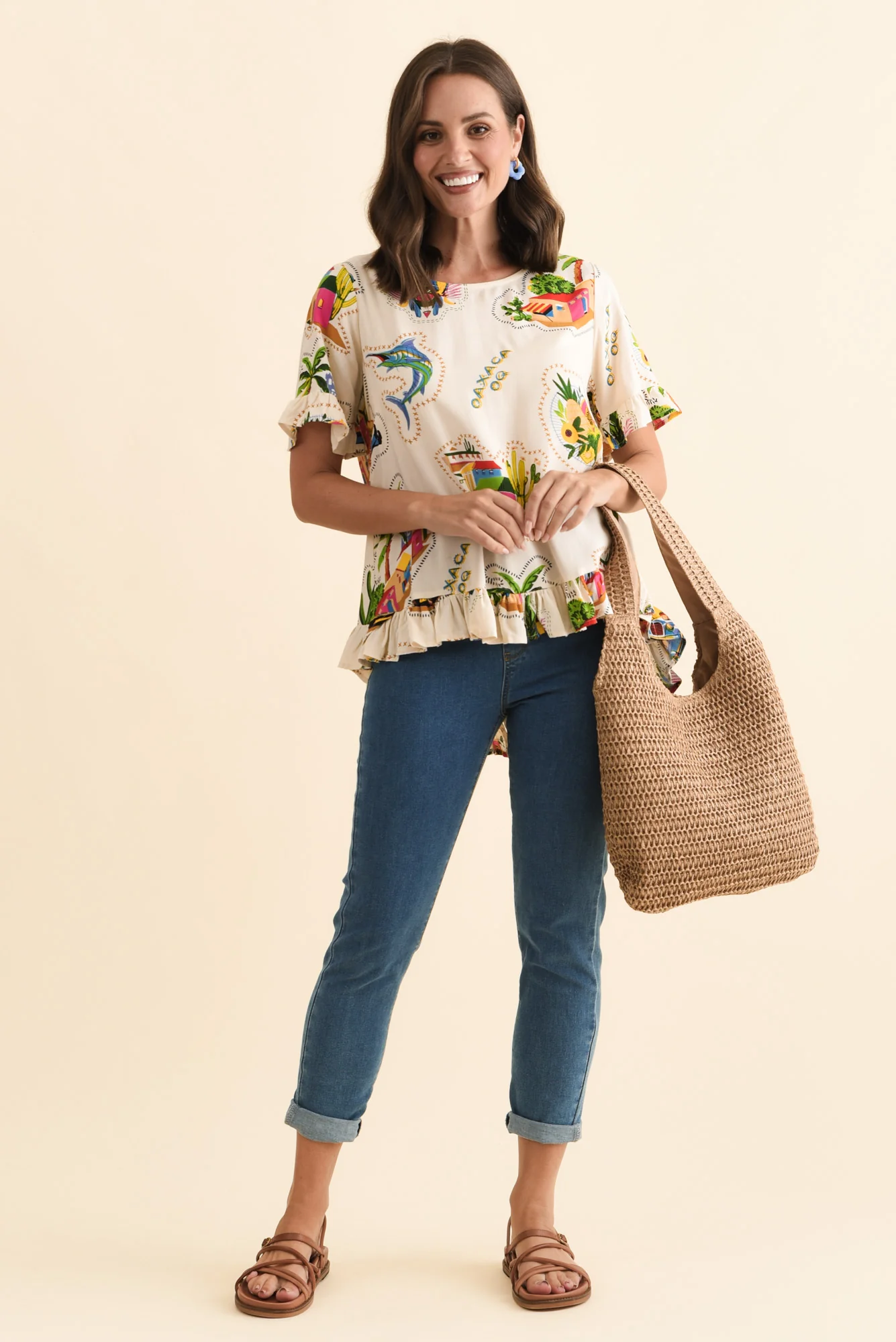 Vienna Natural Fiesta Frill Top - Image 2