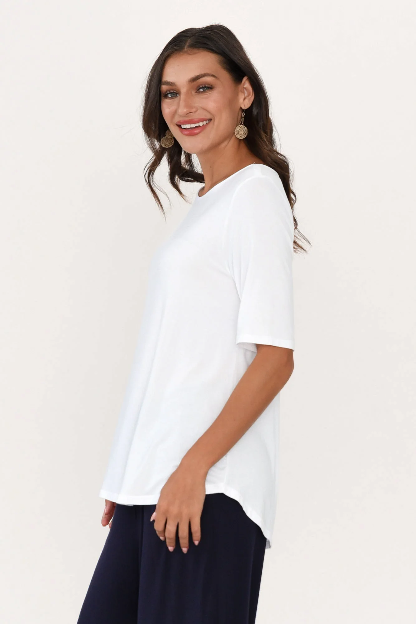 Buttery White Half Sleeve Tee - Image 5
